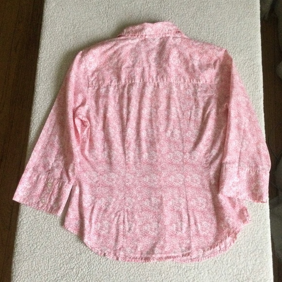 Vintage GAP Floral Button Down Shirt Pink White Y2K - Sz Small - Picture 4 of 8